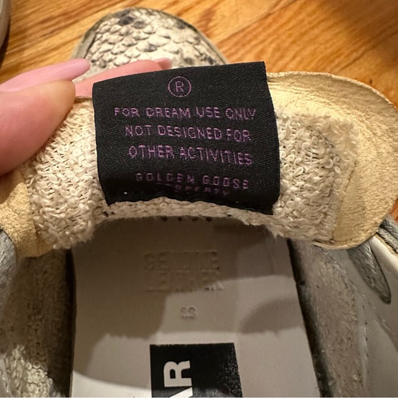 Golden Goose Superstar distressed snake-effect leather and suede sneakers SZ 38 - Picture 6 of 10